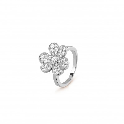 VAN CLEEF ARPELS FRIVOLE RING, 1 FLOWER - WHITE GOLD, DIAMOND  VCARD31600